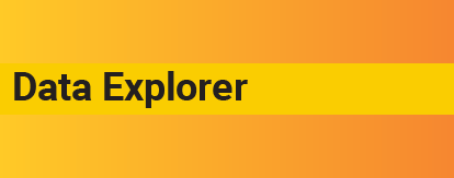 Text reads Data Explorer in black on yellow and orange background